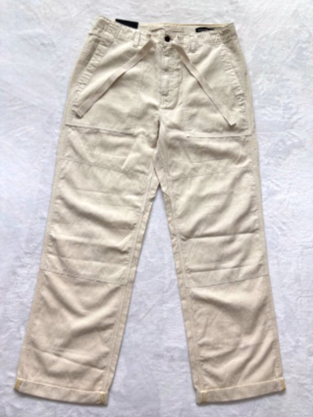 BANANA REPUBLIC Relaxed Fit Rolled Hem Mid Rise Cotton Linen Pants--NWT--32L